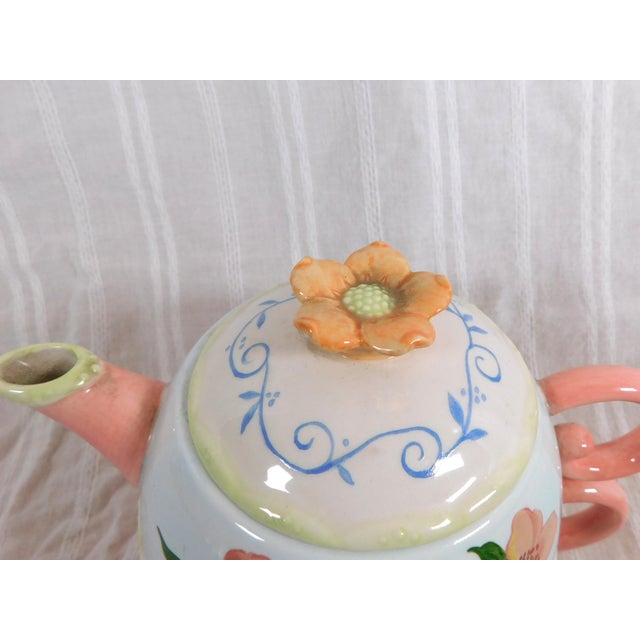 Traditional 1970s White and Peach Floral Tea Set for One For Sale - Image 3 of 6