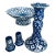 Set of 4 Blue & White Tableware Items For Sale