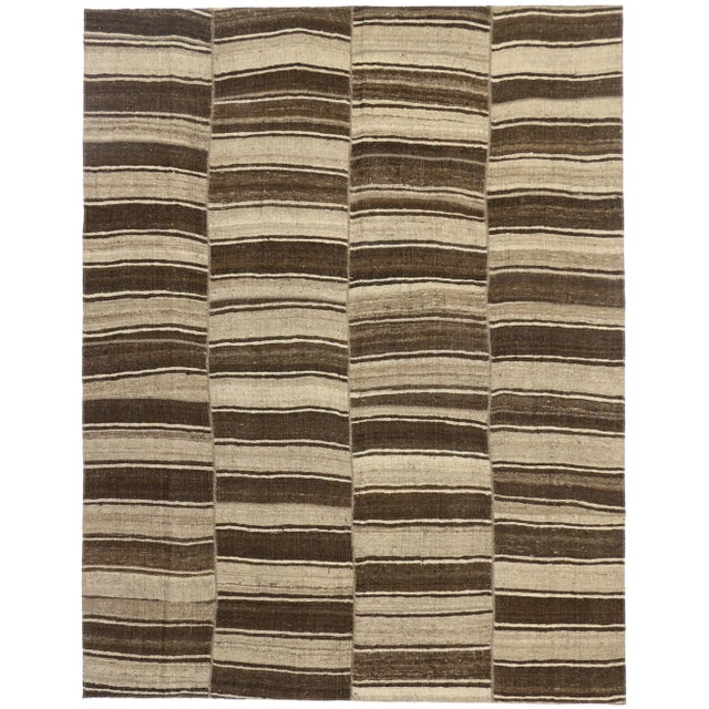 Brown Mid 20th Century Wabi-Sabi Turkish Kilim Rug - 08'09 X 11'02 For Sale - Image 8 of 8