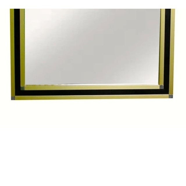 Mario Sabot Mid-Century Modern Italian Art Deco Style Brass Framed Wall Mirror For Sale - Image 9 of 12