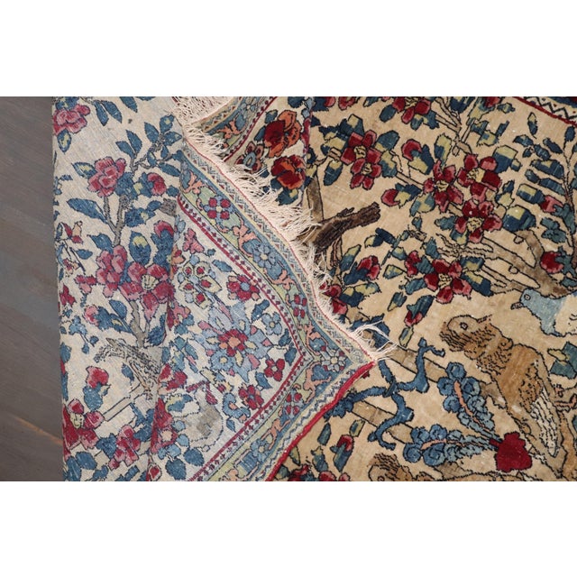 Late 19th Century Zabihi Collection Botanical Animal Persian Tehran Rug - 4'8" x 7'4" For Sale - Image 9 of 12
