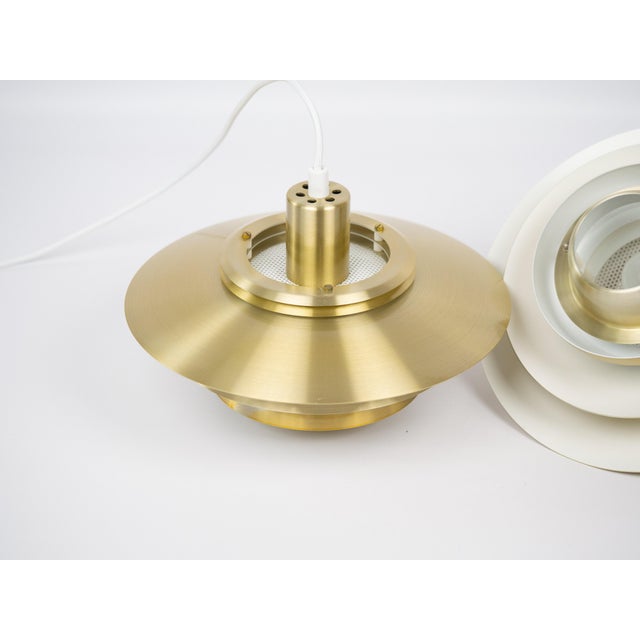 Gold Vintage Danish Dania Lamp by Kurt Wiborg for Jeka, 1980s, Set of 2 For Sale - Image 8 of 13