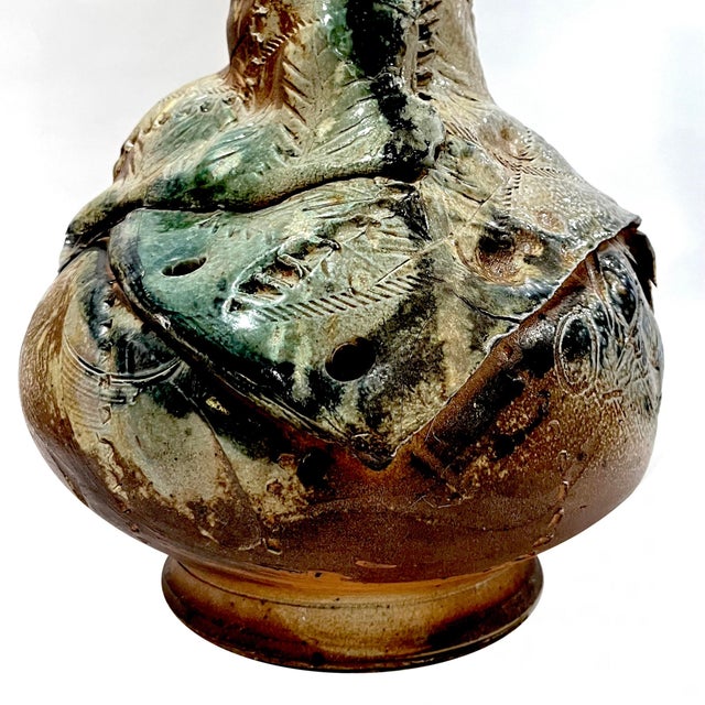 Gray Extra Large Brutalist Studio Pottery Vase by Erik Omundson - Circa 1990's For Sale - Image 8 of 12