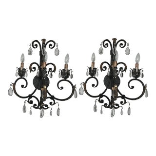 Vintage French Provincial Wall Sconces by Currey & Company - a Pair For Sale