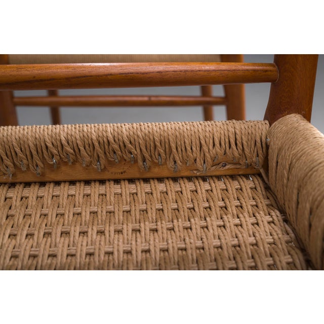 Danish Teak Mod. 77 Dining Chairs with Paper Cord by Niels O. Møller for J.L. Møllers, 1959, Set of 3 For Sale - Image 9 of 11