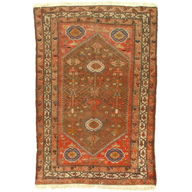 Late 19th Century Antique Persian Malayer Rug - 4′3″ × 6′2″ For Sale