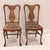 Antique Quarter Sawn Oak Side Chairs With Hand Carved Motif on Each Side and Decorative Nailhead Studs Surround The Edges...