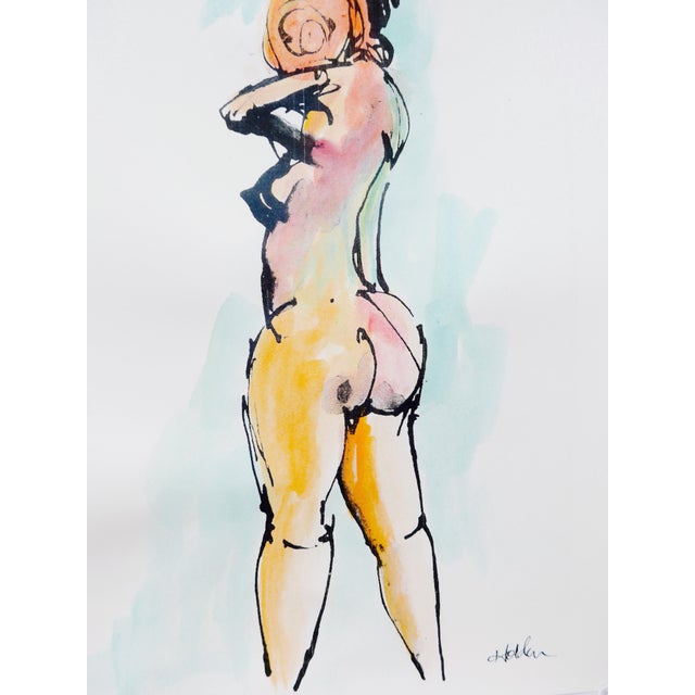"Crazy Love" Contemporary Abstract Figurative Nude Drawing by Martha Holden For Sale