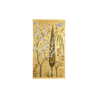 Contemporary Painted Canvas of Birds and Trees For Sale