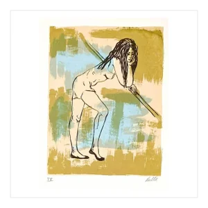 1960s Claude Balta Female Figure Serigraph
