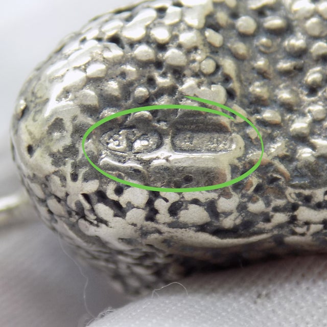Silver Vintage Italian Handmade Genuine Sterling Silver 925 Newborn Shoe Miniature / Pendant / Charm For Sale - Image 8 of 10