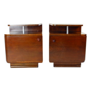 Vintage Bauhaus Bedside Tables, 1950s, Set of 2 For Sale