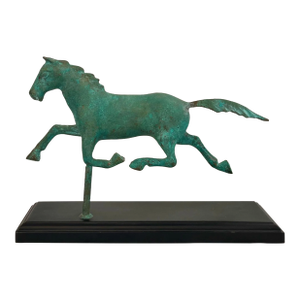 1960s Patinated Bronze Trotting Horse Statue