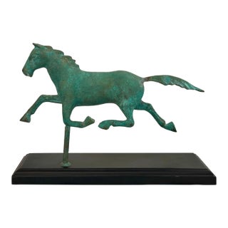 Patinated Bronze Trotting Horse Statue For Sale
