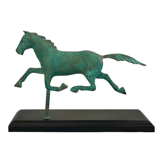 Patinated Bronze Trotting Horse Statue For Sale