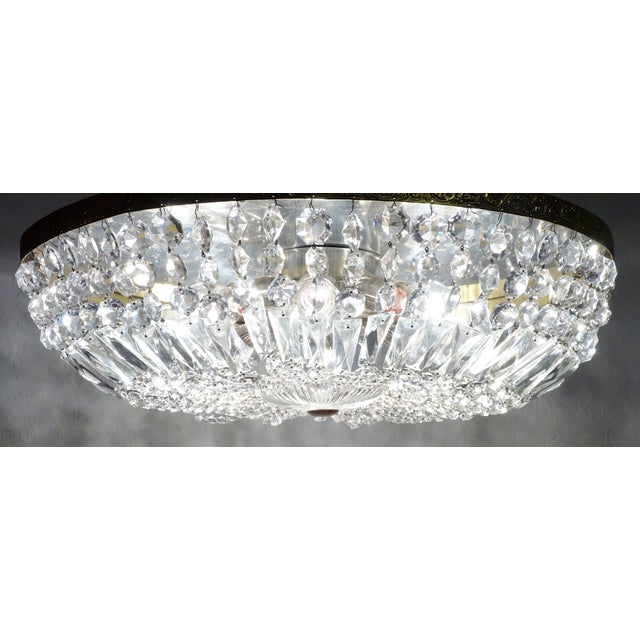 Brass and Crystal Ceiling Lamp from Palwa, 1950s For Sale - Image 12 of 14