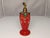 Victorian Czech Red Cut to Clear Jeweled Atomizer: Ormolu Filigree Floral Design For Sale - Image 3 of 10