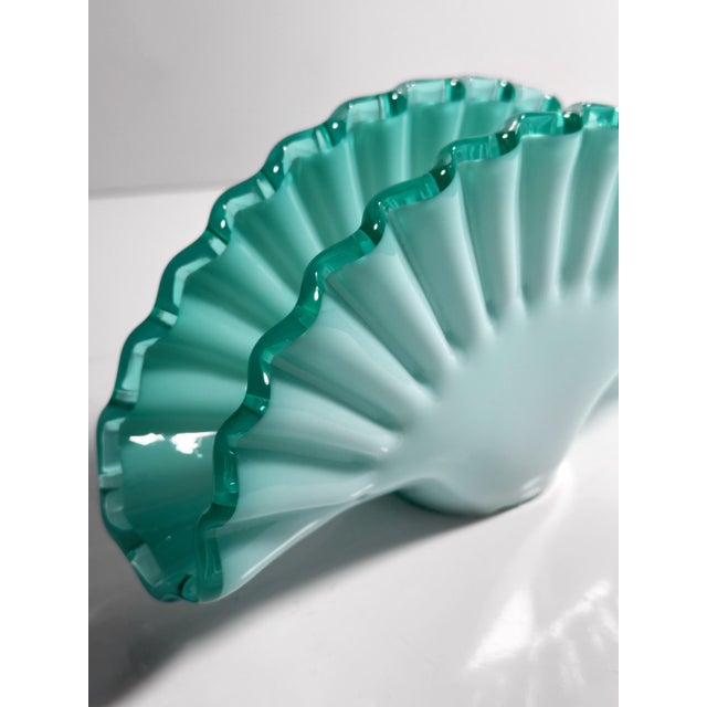 Opaline Murano Glass Fan Napkin Holder, 1980s For Sale - Image 3 of 6