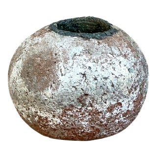 Vintage Handcrafted Earthenware Vessel For Sale