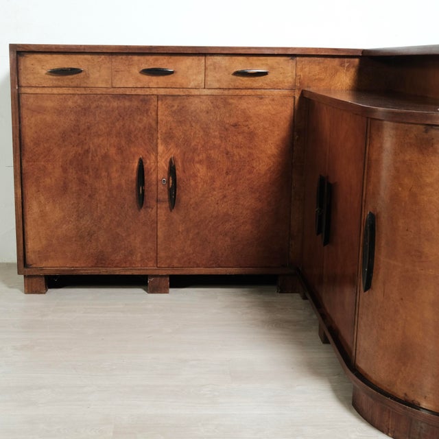 Vintage Rationalist Wooden Corner Sideboard, 1940s, Set of 2 For Sale - Image 5 of 18