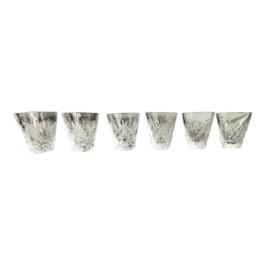 Vintage Fine Deep Cut Crystal Shot Glasses- Set of 6