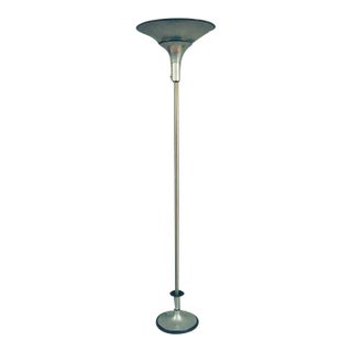 Art Deco Moderne All-Metal Torchiere Floor Lamp by the Miller Company For Sale