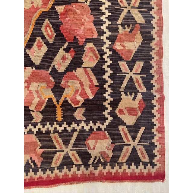 1900 Animal Style Design Flat Weave Kilim Rug For Sale - Image 4 of 4