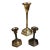 1970s Trio of Brass Candlestick Holder With Spiral Accents For Sale