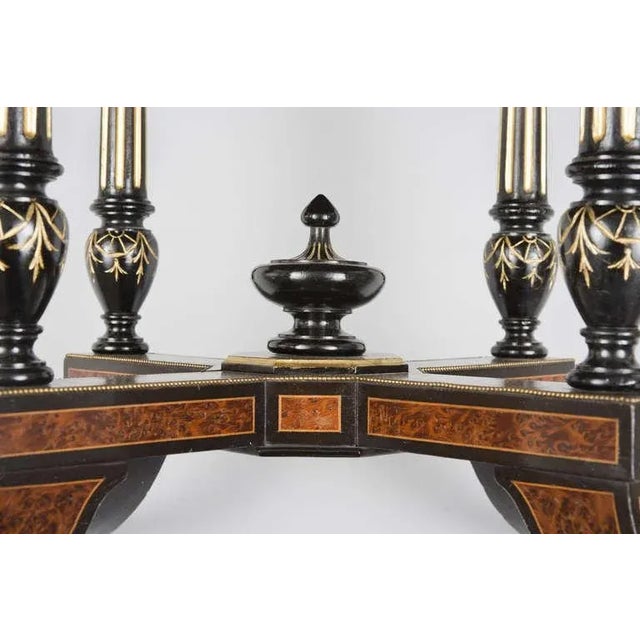 Burl Elm Inlaid Center Table For Sale - Image 9 of 11
