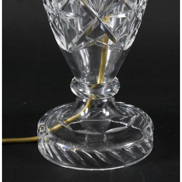 Late 20th Century Vintage English Cut Glass Table Lamp For Sale - Image 6 of 11