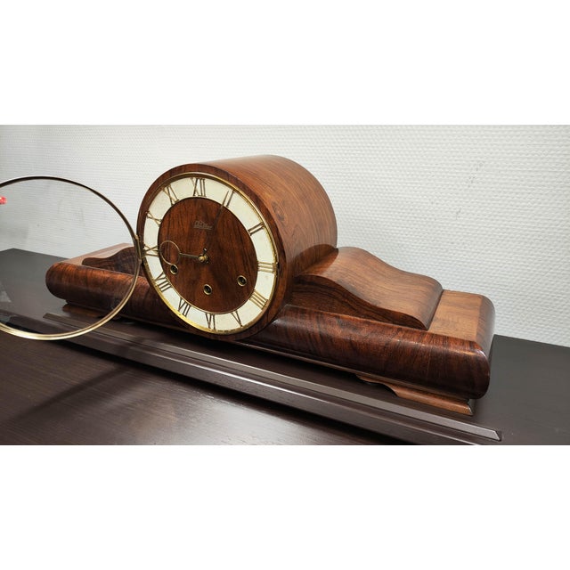 1930 Karl Lauffer Westminster-Chime Mantel Clock Fully Working For Sale - Image 4 of 8