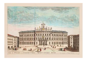Pierre Mortier - Great Curia Palace - Original Etching - 17th Century