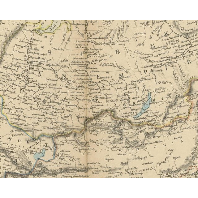 19th Century Antique Map of Asia with Population Table of the Asiatic States, 1858 For Sale - Image 5 of 9