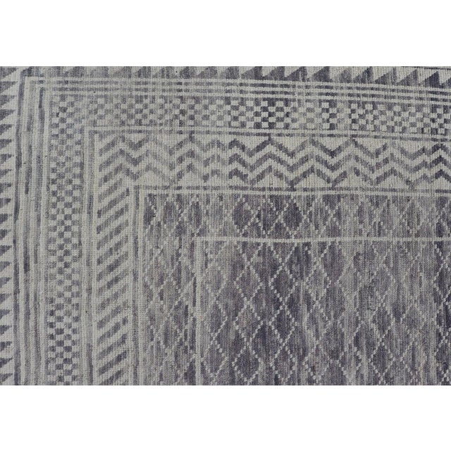 Modern Piled Rug With All-Over Design by Keivan Woven Arts in Gray and Cream 10'1 X 12'0 For Sale - Image 10 of 12