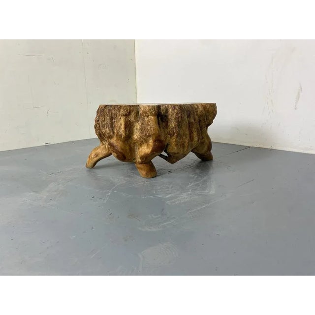 Rustic Wabi Sabi Walnut Tree Trunk Side Table, 1960s For Sale - Image 5 of 8