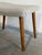 Beige Fabric Ottoman With Walnut Legs Mid-Century Modern 1960s For Sale - Image 4 of 7