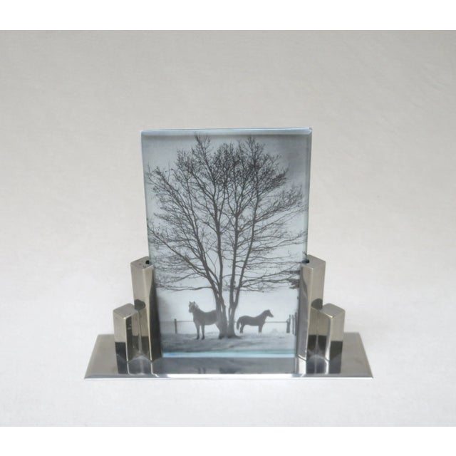 Art Deco Nickel Picture Frame, France For Sale - Image 3 of 12