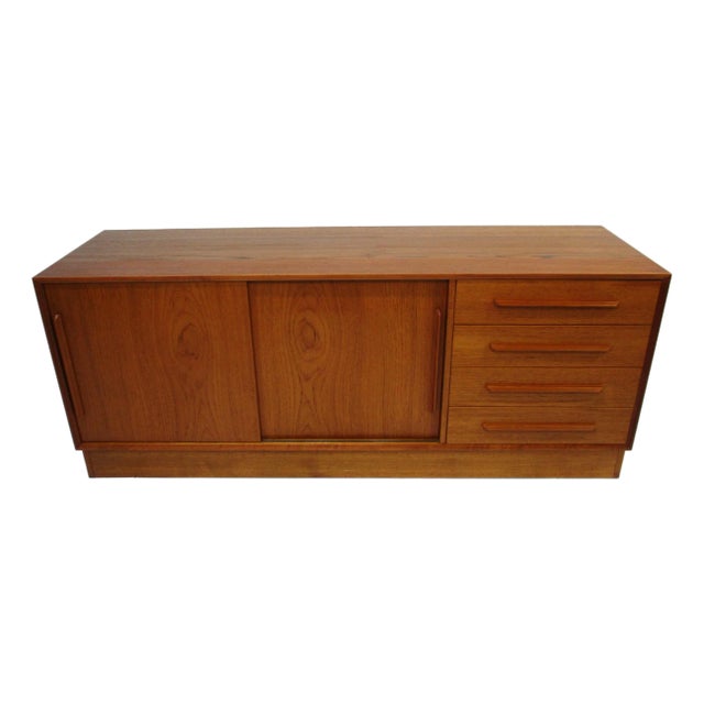 Mid 20th Century Ib Kofod Larsen Teak Credenza Sideboard Denmark For Sale