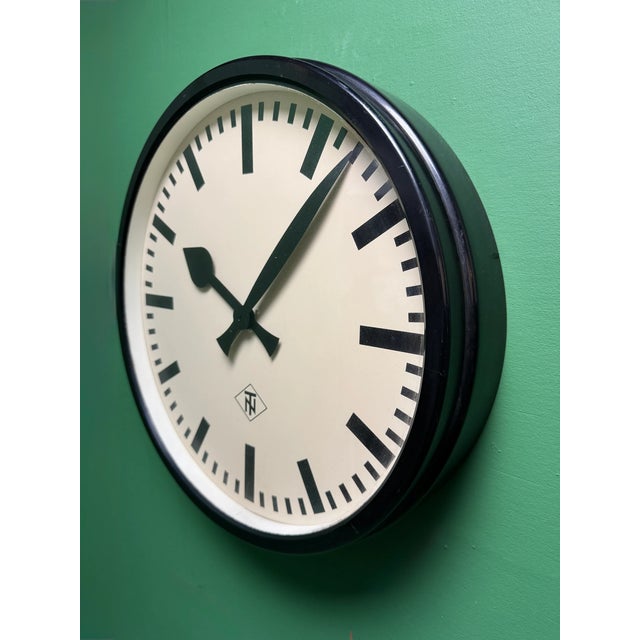 Large Bakelite Factory Clock from TN Tele Norma, West Germany, 1940s For Sale - Image 6 of 9