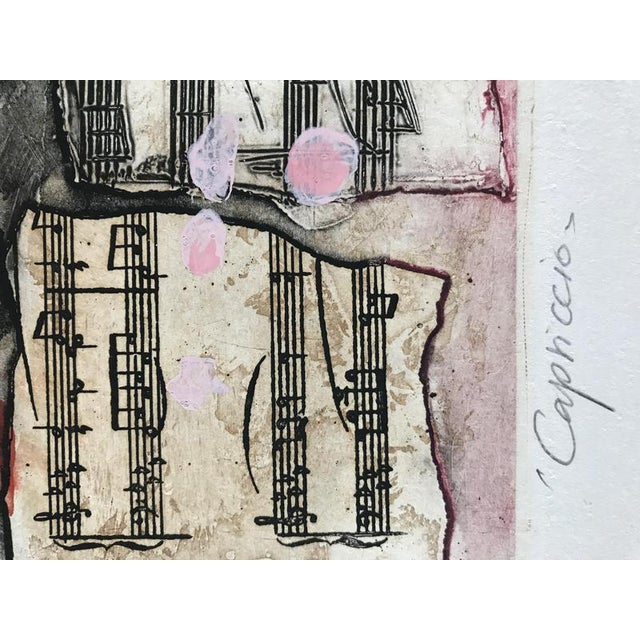 Nissan Engel, Capriccio, Etching and Gouache, Framed For Sale - Image 5 of 9
