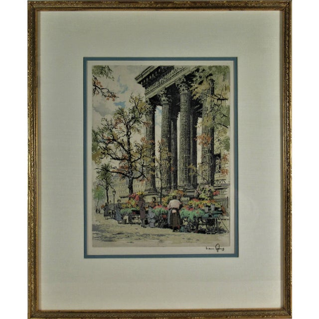 Printmaking Materials Hans Figura, Marche aux Fleurs, Place de la Madeleine, Paris For Sale - Image 7 of 7