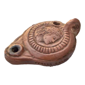 Vintage Hand-Crafted Terra Cotta Oil Lamp