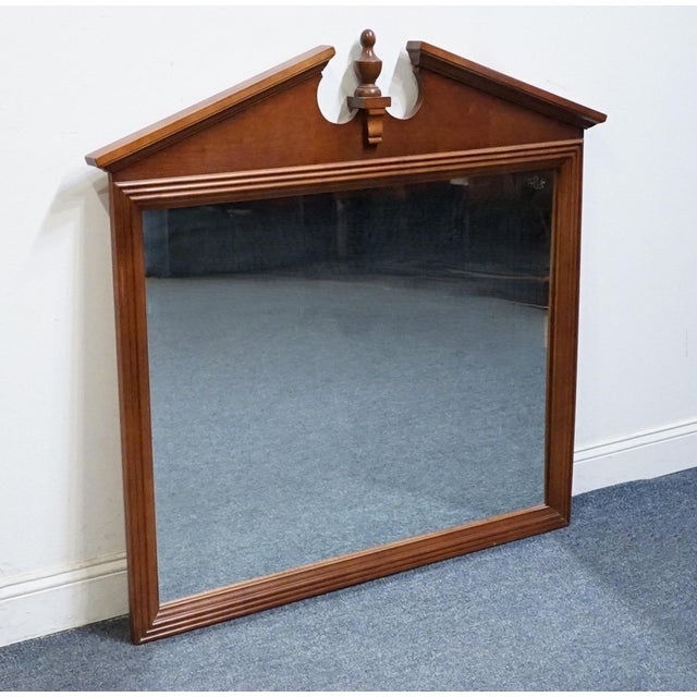 BROYHILL FURNITURE Cherry Early American Traditional Style 47" Pediment Mirror 1816-6597-36 46" High 47.25" Wide 2" Deep...