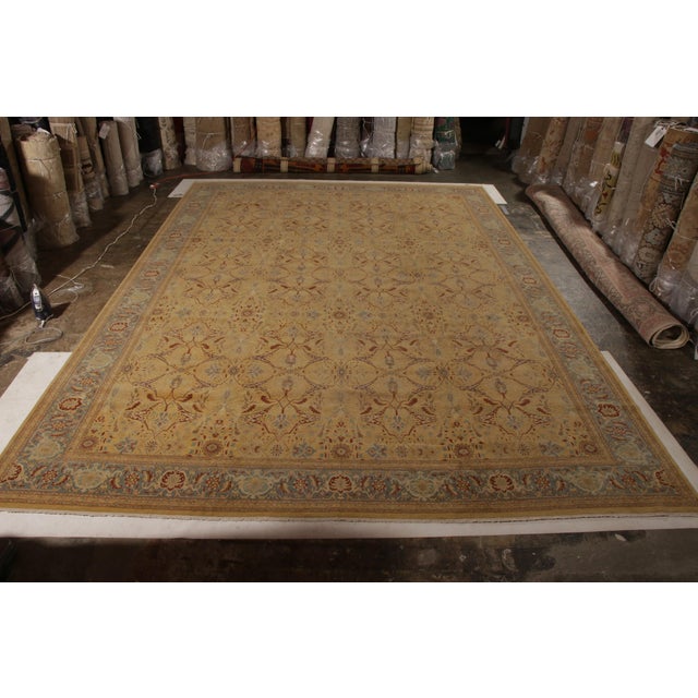 Rug & Kilim Rug & Kilim’s Tabriz Style Rug in Beige Gold Floral Pattern For Sale - Image 4 of 8