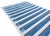 Sky Blue Handmade Cotton Area Rug, Sky Blue and White Cotton Vegetable Dyed Striped Dhurrie-9'x12' For Sale - Image 8 of 12