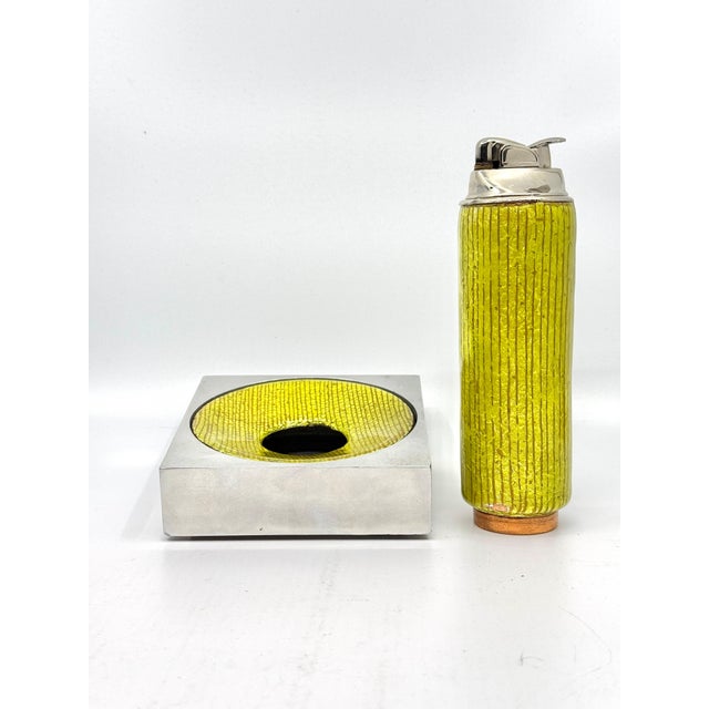 Mid 20th Century 1960’s Del Campo Enamel Lighter and Ashtray - Set of 2 For Sale - Image 5 of 12
