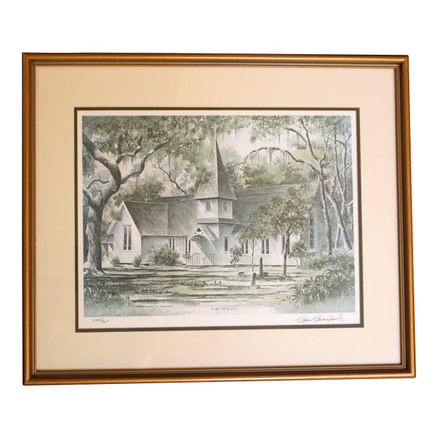"Christ Church at Frederica" Print by Stan (Joel) Strickland For Sale
