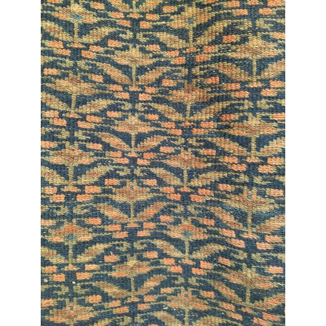 Persian Vintage Persian Kurdish Runner Rug, Hand-Knotted Wool, All-Over Paisley Pattern, Blue & Green, 3x15 For Sale - Image 3 of 17