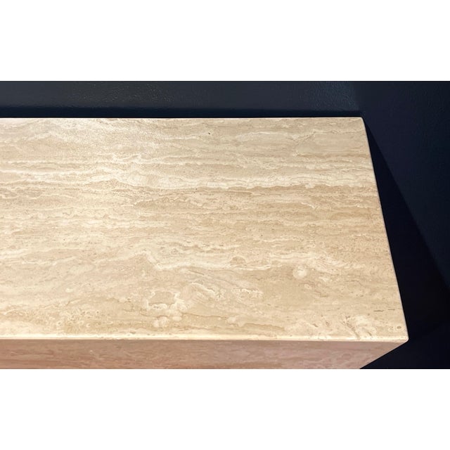 1970s Italian Modern Sculptural Travertine Console For Sale - Image 4 of 6