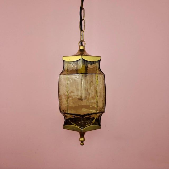 Brass and Glass Pendant Lamp from Høvik Verk, 1960s For Sale - Image 9 of 9